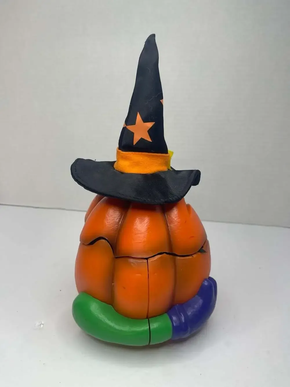 Gemmy Halloween Animated Pumpkin Jack-o'-Lantern with Witch Hat Works Read